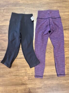 lululemon athletica Black Cropped & Purple Marled Full-Length Leggings Two-Pack